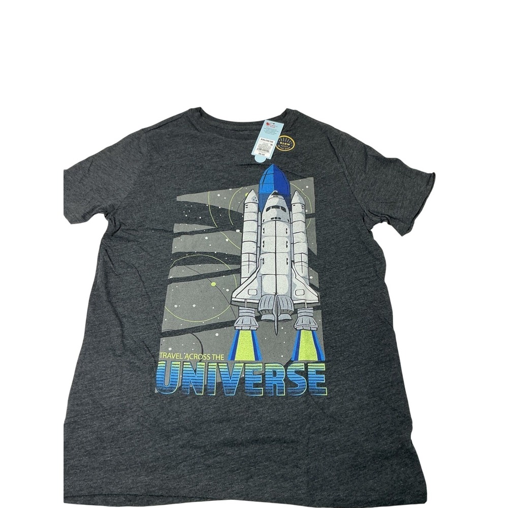 Cat & Jack‎ XXL Boys Space Shuttle Glow in the Dark Graphic T-Shirt